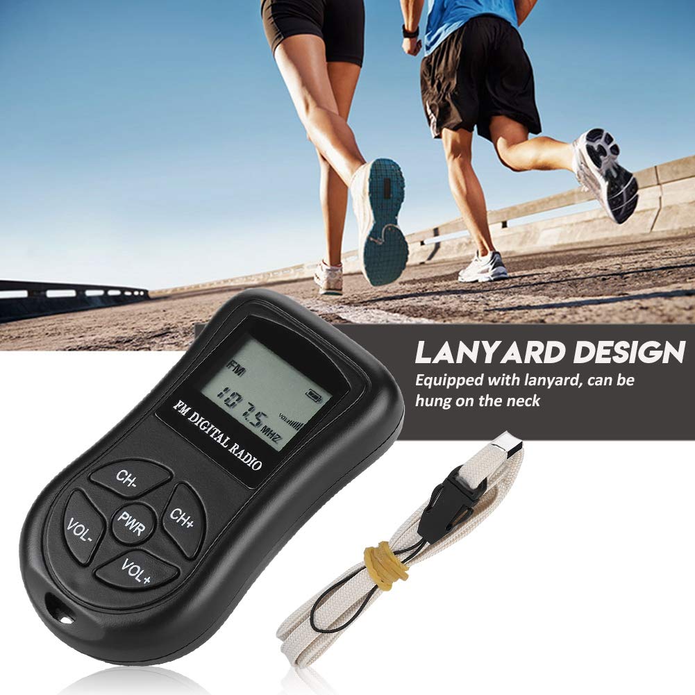 Elprico Portable FM Radio with LCD Screen - Lightweight AM/FM Tuner with Earphones & Lanyard - Perfect for Walking, Jogging, Outdoor Activities, Travel, and Emergency Use