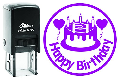 Custom Self-Inking Rubber Stamp - 20MM Round Happy Birthday Design for Kids, Teachers & DIY Projects | Perfect for Greeting Cards, Scrapbooking & Gift Wrapping