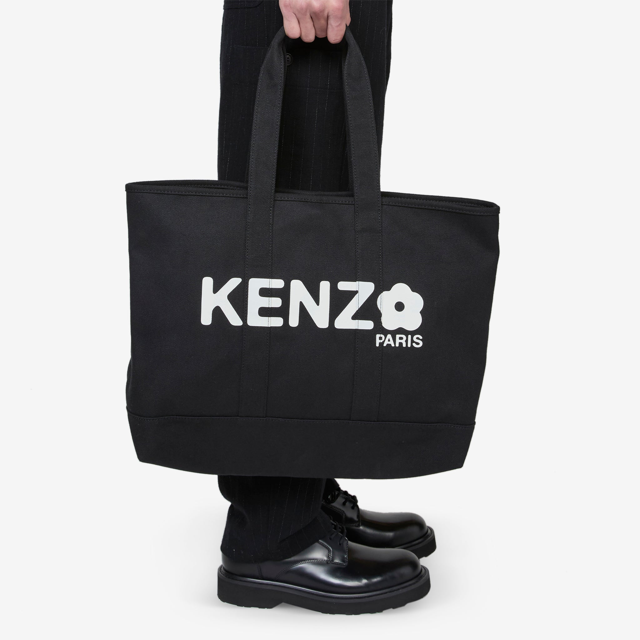 KENZO UTILITY Large Black Tote Bag for Women - Spacious Designer Handbag for Work, Travel & Everyday Use
