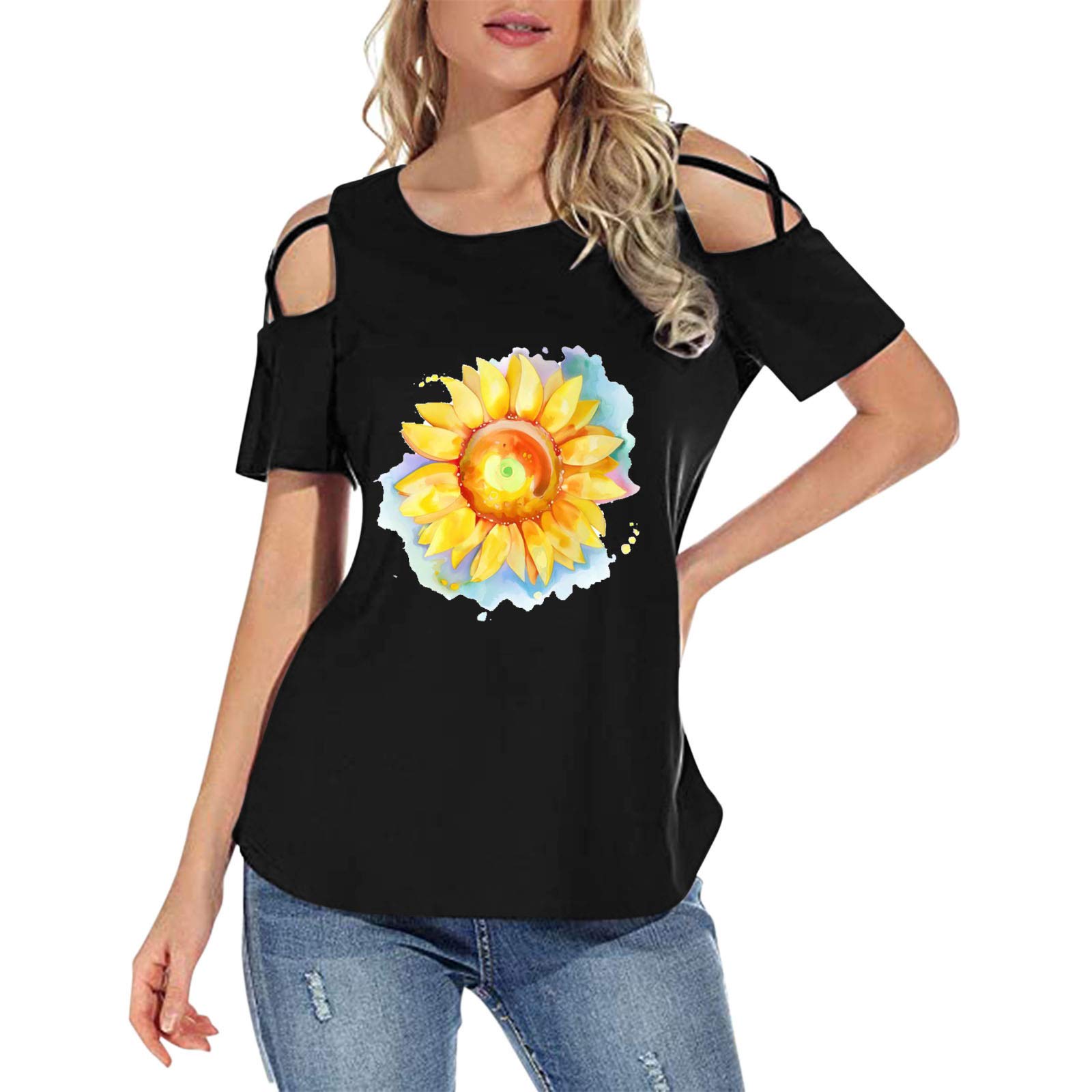 Women's Floral Print Long Sleeve Blouse - Stylish Summer T-Shirt Top for Work & Office Wear | Breathable Comfortable Workwear for Women