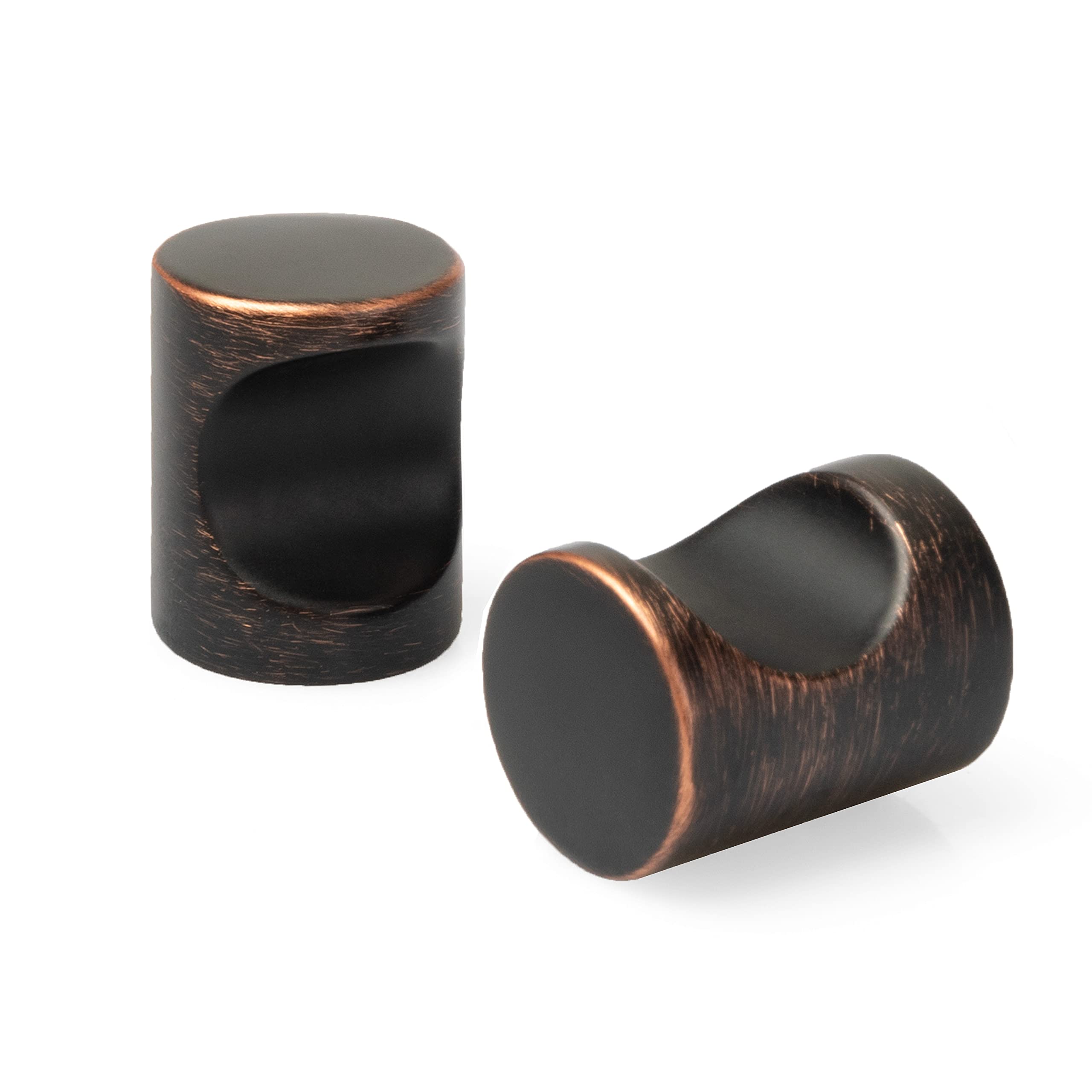 Ilyapa Oil Rubbed Bronze Cabinet Knobs - 25 Pack Minimalist Cylindrical Whistle Knob Handles for Kitchen, Bathroom, Dresser & Nightstand Cabinets - Durable Hardware for Home Decor & Furniture Upgrade