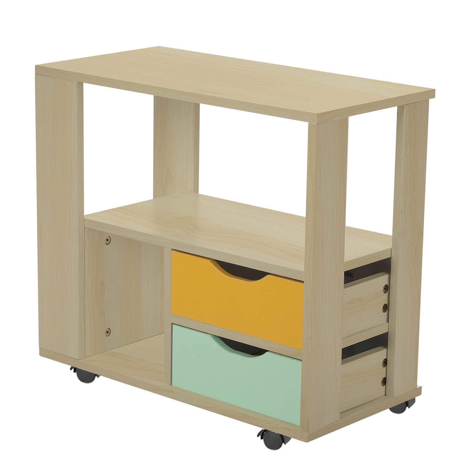 Modern Nightstand with 2 Drawers & Storage Space - Wooden End Table for Bedroom, Living Room - Perfect for Organizing Clothes, Books & Bedroom Essentials (Brown, 902)