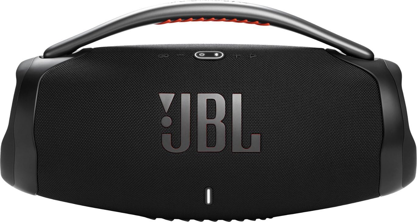 JBL Boombox 3 Portable Bluetooth Speaker - Wireless Outdoor Speaker with Powerful Bass, IPX7 Waterproof, 24-Hour Playtime - Perfect for Beach, Pool Party & Camping (Renewed, Black)