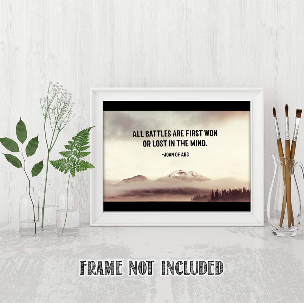TJ Originals - Joan of Arc Christian Bible Quote Wall Art Print 11x14 Inches, Inspirational Bible Verse Decor for Home & Office, Motivational Gift for Family & Friends (Calm Lake Design) - Perfect for Living Room, Bedroom, Church & Spiritual Spaces