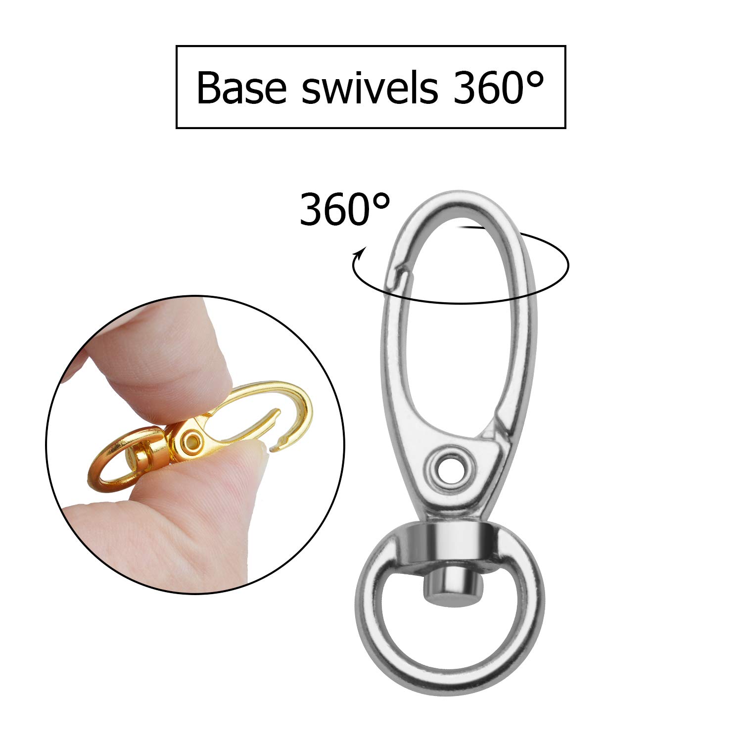 60pcs Metal Swivel Clasps - Lobster Claw Clasps & Trigger Clips for Keychains, Jewelry Making, DIY Crafts (3 Colors) - Perfect for Necklaces, Bracelets, Key Rings & Lanyards