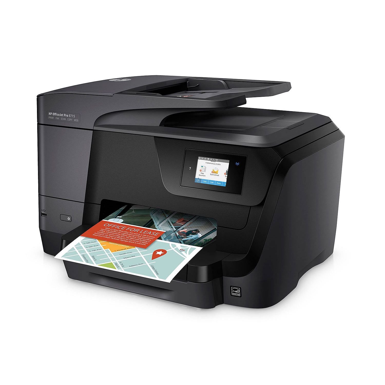 HP OfficeJet Pro 8715 All-in-One Wireless Printer with Scanner, Copier & Fax | High-Speed Printing | Works with Alexa | Renewed Premium Quality | Perfect for Home Office & Small Business Use