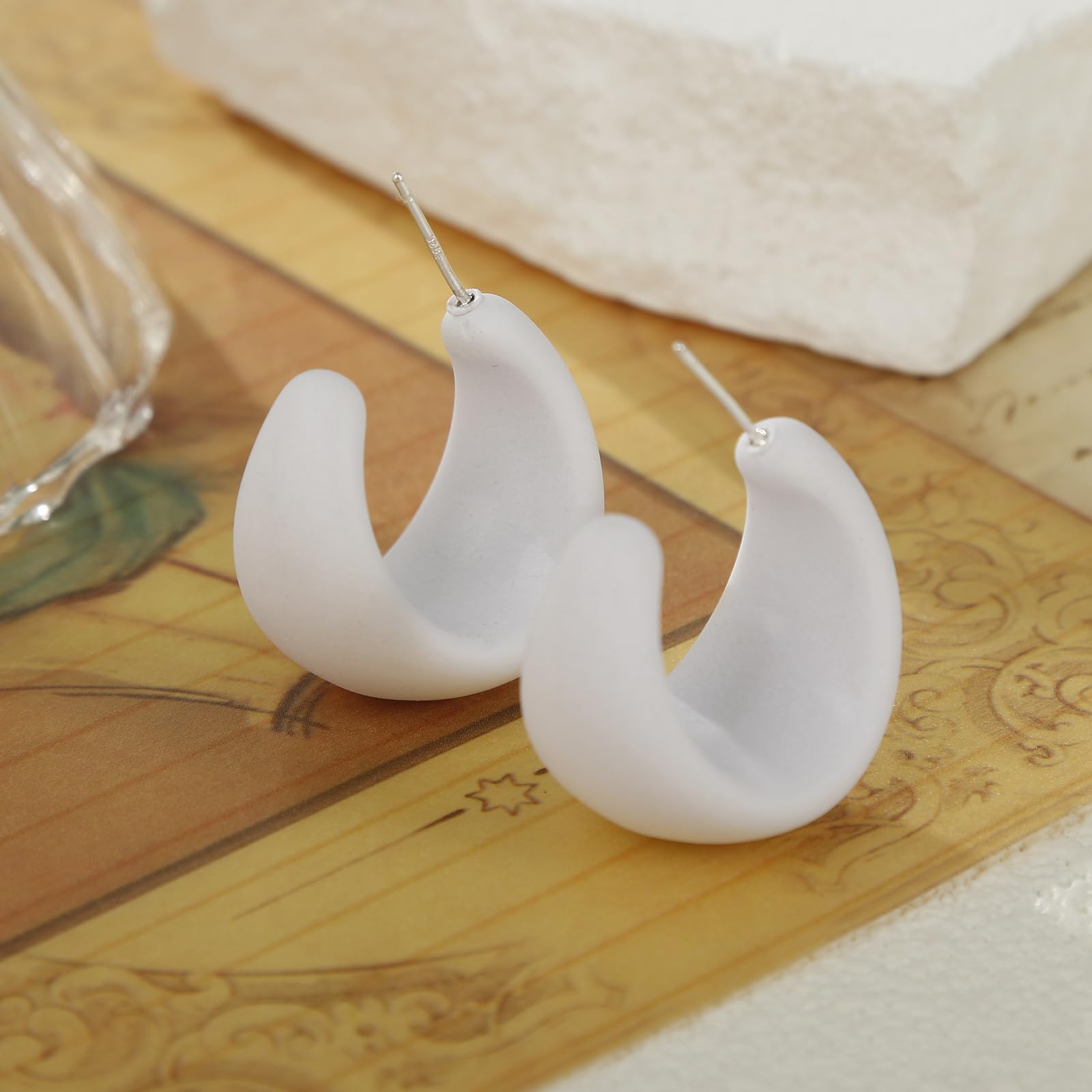 Lightweight Acrylic Small Round Hoop Earrings for Women - Candy Color Open Hoop Earrings | Perfect for Everyday Wear, Parties & Gifts