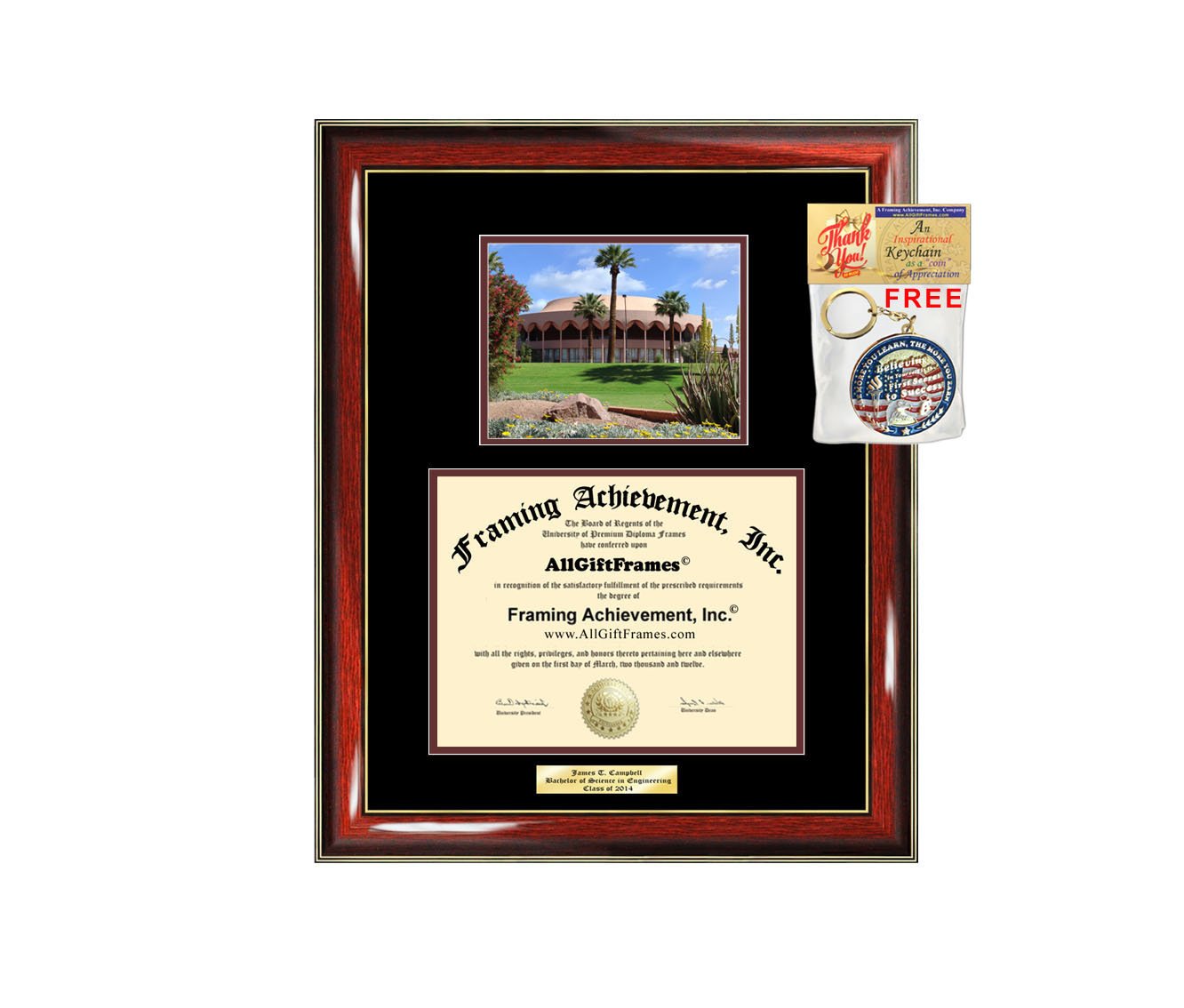 **ASU Graduation Diploma Frame - Personalized Engraved Picture Frame for Arizona State University Degree & Campus Photos - Perfect Graduation Gift for Students & Alumni - Display Diplomas, Certificates & Memories in Style**