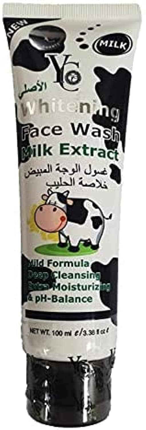 YC Face Wash 200ml with Milk Extract - Gentle Cleansing for Dry & Sensitive Skin - Daily Skincare Routine for Men & Women