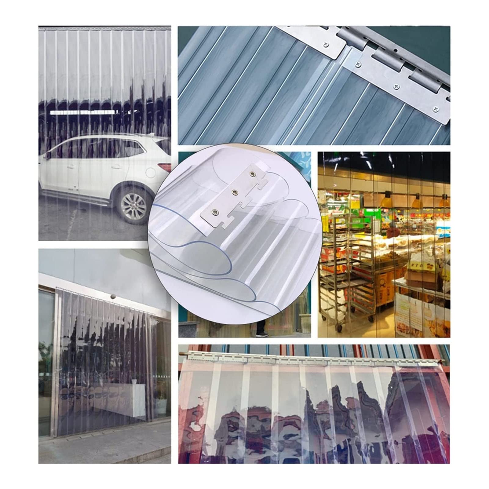 Clear PVC Strip Curtain - 47.24x98.43in Waterproof Vinyl Door Curtain for Garage, Warehouse & Commercial Use - Durable Plastic Slat Barrier for Temperature Control & Pest Prevention