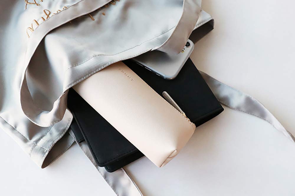 Doraking PU Leather Makeup Pouch - Cosmetic & Stationery Case for Students, Perfect for Pens & Pencils - Apricot