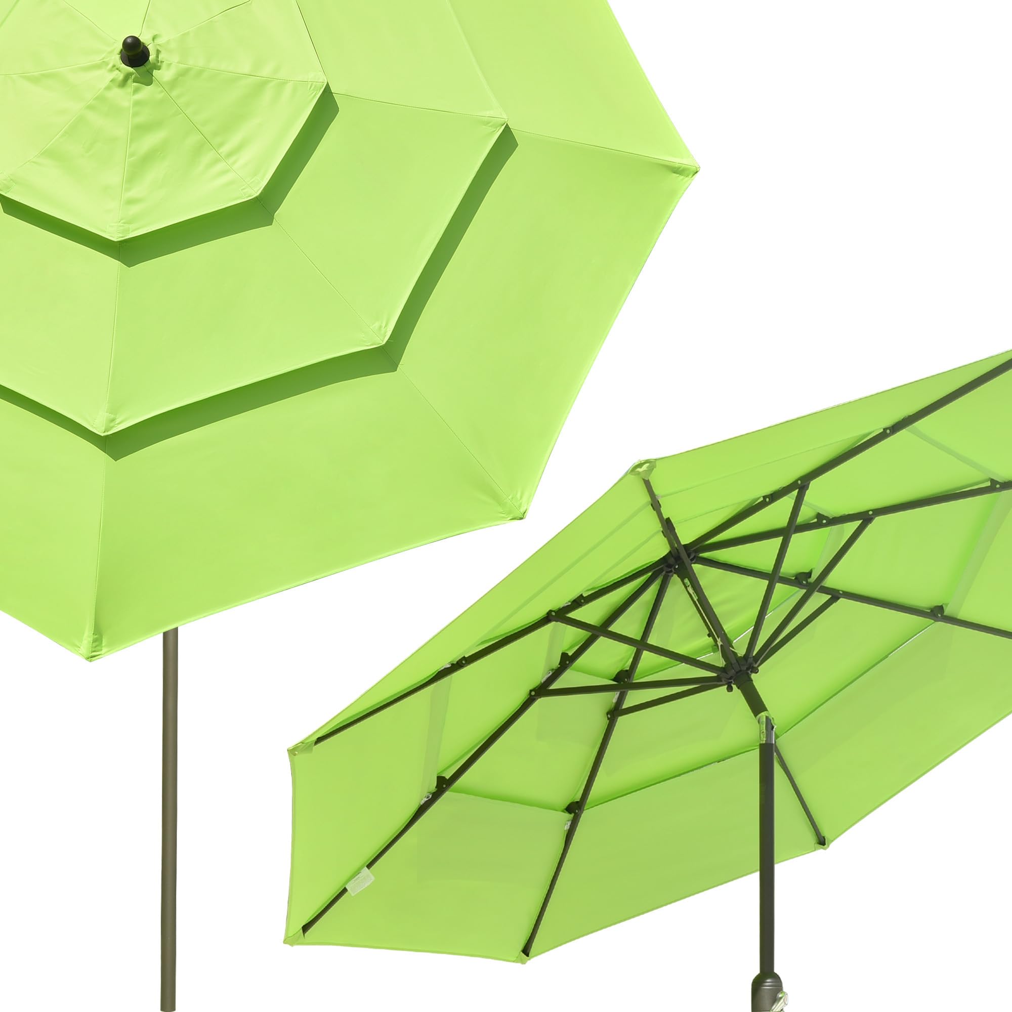 Yescom 10 Ft 3 Tier Patio Umbrella with Crank & Tilt Mechanism - Outdoor Sun Shade with Protective Cover for Poolside, Garden, Deck, and Backyard Relaxation