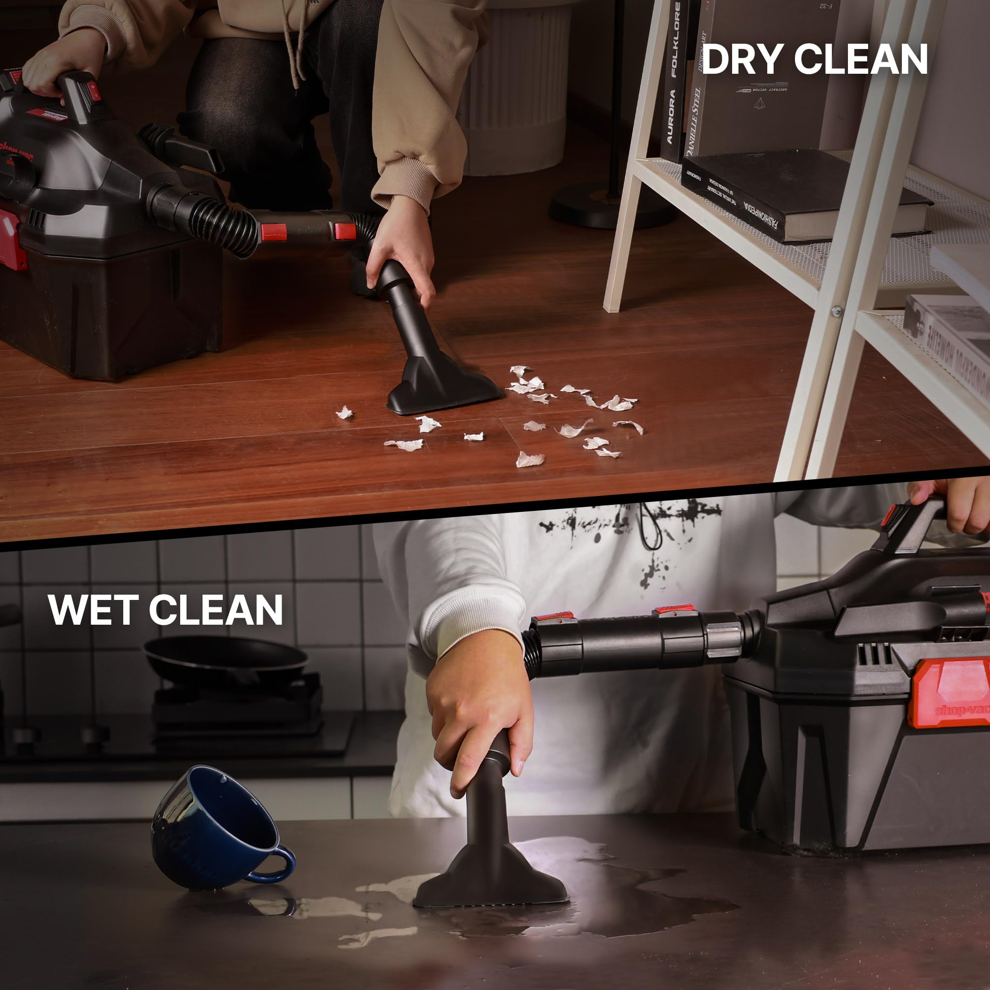 Shop-Vac 20V Cordless Wet/Dry Vacuum Cleaner - 3-in-1 Portable Shop Vac with Detachable Blower, Battery & Charger Included - Perfect for Jobsite, Garage, Car Cleaning & Workshop Use