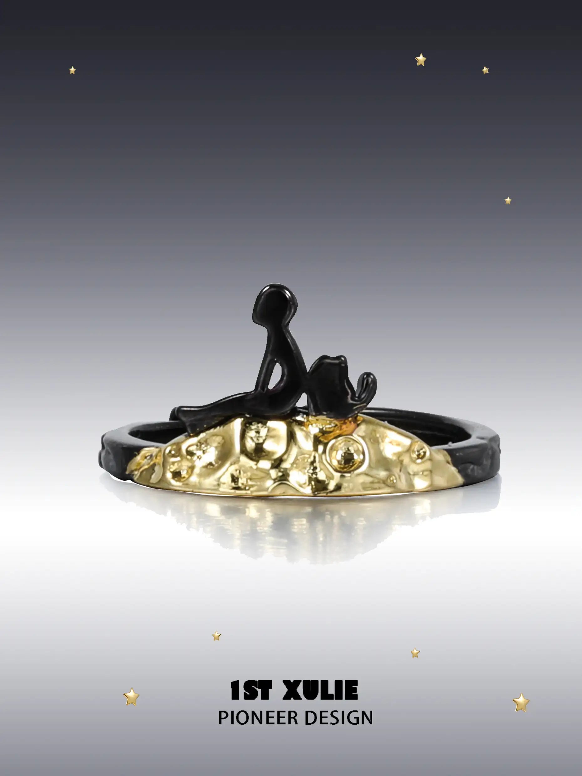 Cat's Gaze S925 Sterling Silver 18K Gold Plated Open End Ring for Women - Elegant Minimalist Jewelry for Lonely Souls, Perfect for Daily Wear, Gifts & Special Occasions