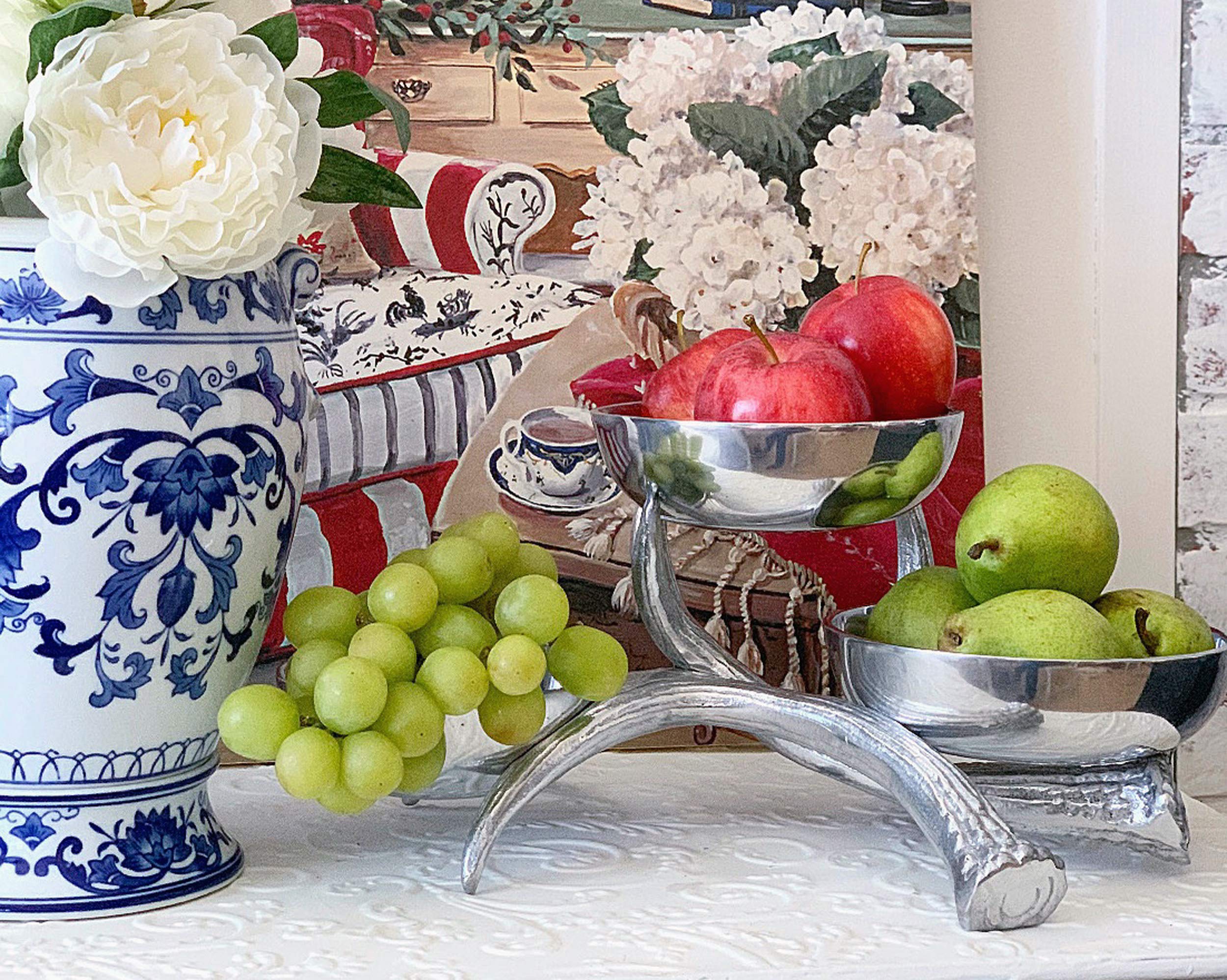 Arthur Court Designs Aluminum Antler Tiered 3-Bowl Serving Set - 14