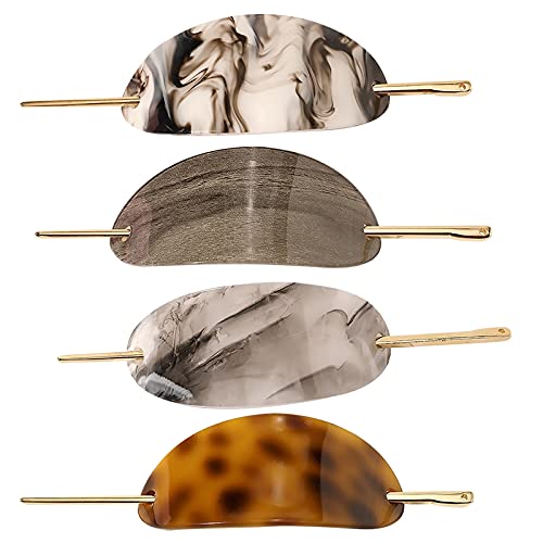 SOWUNO 4PCS Acrylic Hair Sticks for Women - Elegant Long Decorative Hair Chopsticks & Hair Pins - Perfect for Weddings, Parties, and Everyday Hairstyles