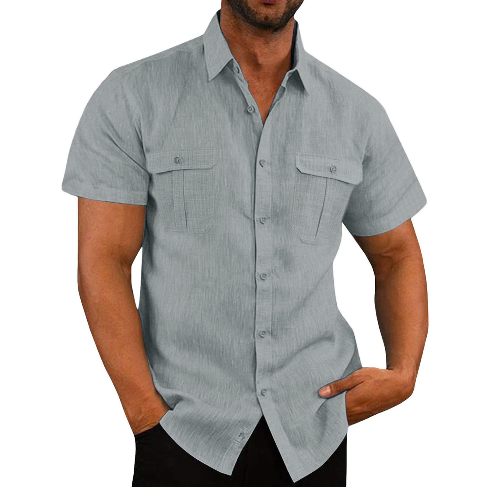 Men's Sports Polo Shirts - Breathable Short Sleeve Casual Shirts with Double Pocket & Turn-Down Collar for Gym, Golf & Outdoor Activities | Athletic Performance & Comfort
