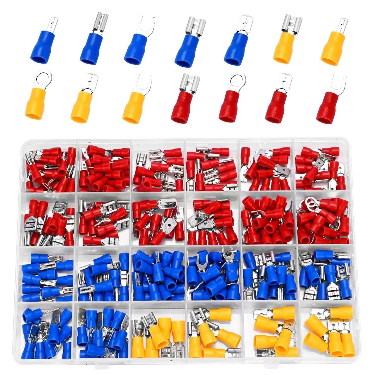 280PCS Insulated Wire Crimping Connector Kit - Ring, Fork, Shovel & Butt Terminals for Secure Electrical Connections | Perfect for Automotive, Home Wiring & DIY Electronics Projects
