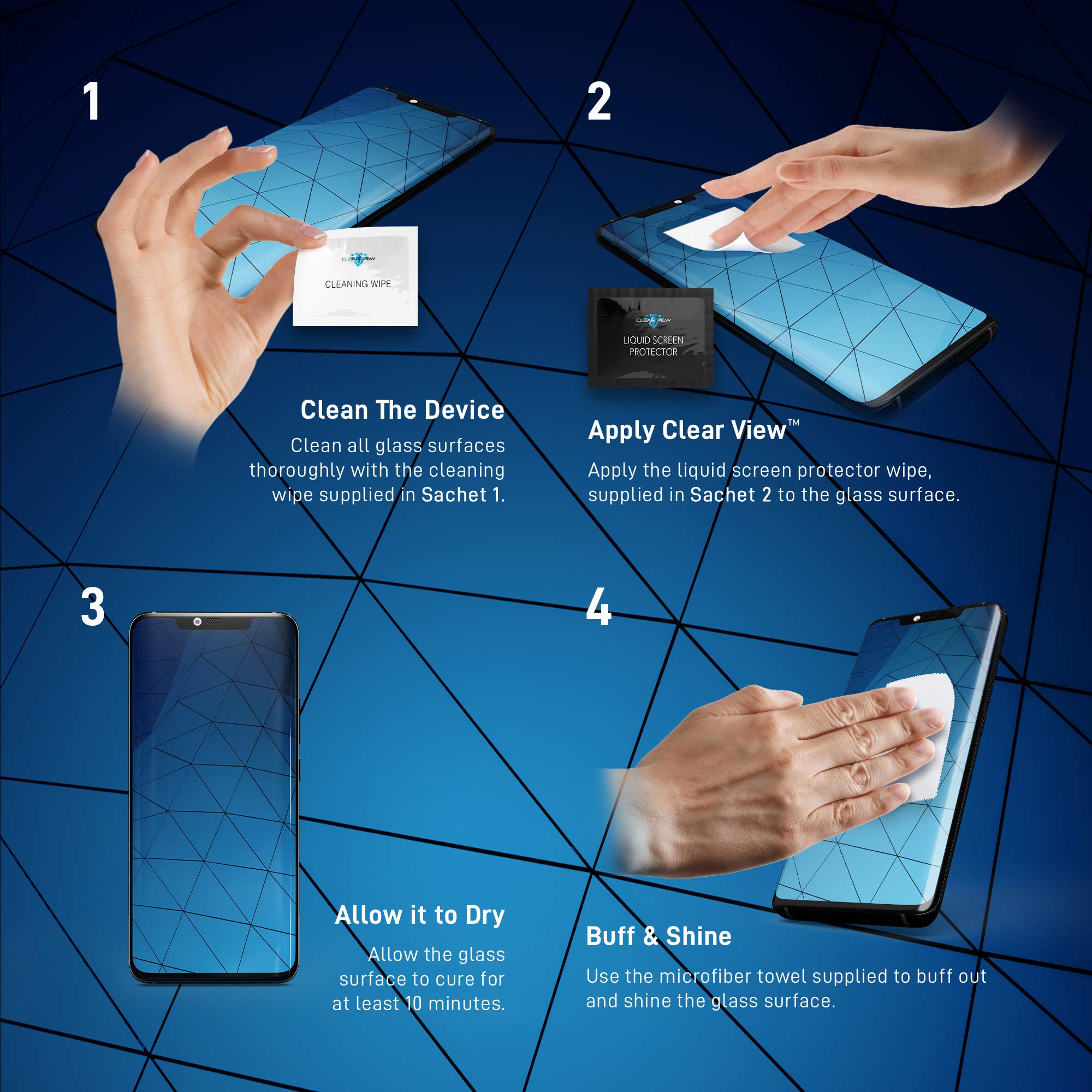 2 Pack ClearView Liquid Glass Screen Protector - Universal Fit for iPhone, Samsung, iPad & Smart Watches | Anti-Scratch, Bubble-Free Protection for Everyday Use, Travel & Outdoor Activities