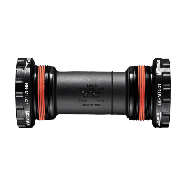 Shimano BB MT501 English Thread Bottom Bracket - 68/73mm Hollowtech II Compatible MTB Bike Crankset - Durable Black Bicycle Bottom Bracket for Mountain Biking & Trail Riding