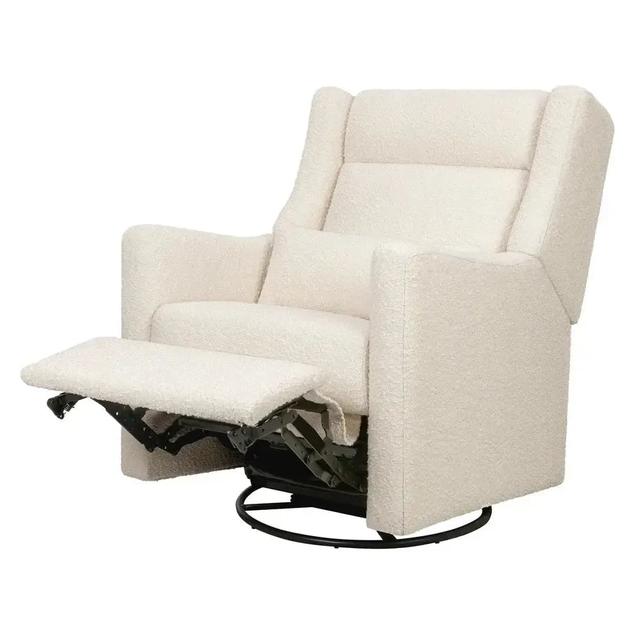 Babyletto Kiwi Plus Electronic Glider & Recliner with Adjustable Headrest - Ivory Boucle Fabric - Nursery Glider Chair for Breastfeeding, Rocking Baby to Sleep & Relaxing