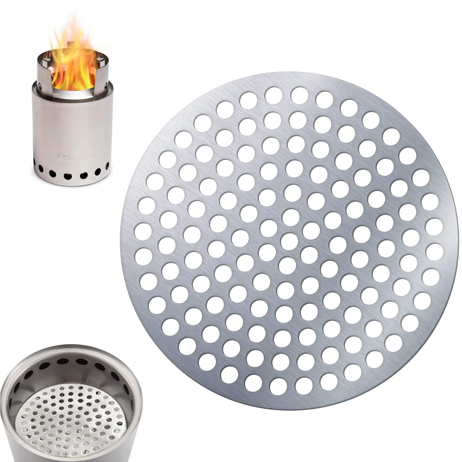 Round Fire Grate Accessory for Solo Wood Stove - High Heat Charcoal Plate for Camping, Backyard Fire Pits & Outdoor Cooking | Durable Campfire Grill Grate for Wood Burning Stoves