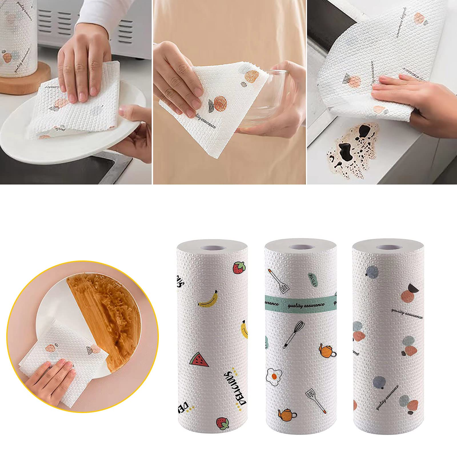 Disposable Cleaning Cloths - Kitchen Paper Towels for Home & Bar Cleaning