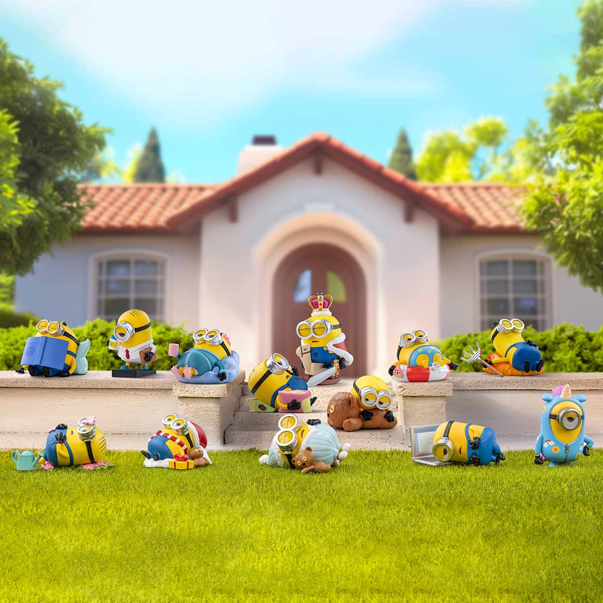 Minions Lazy Every Day Series Bundle (12pcs) - Fun Desk Decor & Gift for Minions Fans, Office & Home Accessories