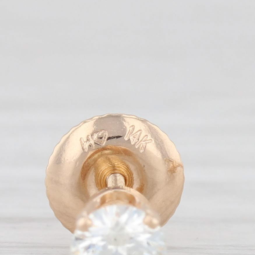 0.47ctw Round Diamond Stud Earrings in 14K Yellow Gold with Screw Back for Women - Perfect for Weddings, Anniversaries & Special Occasions