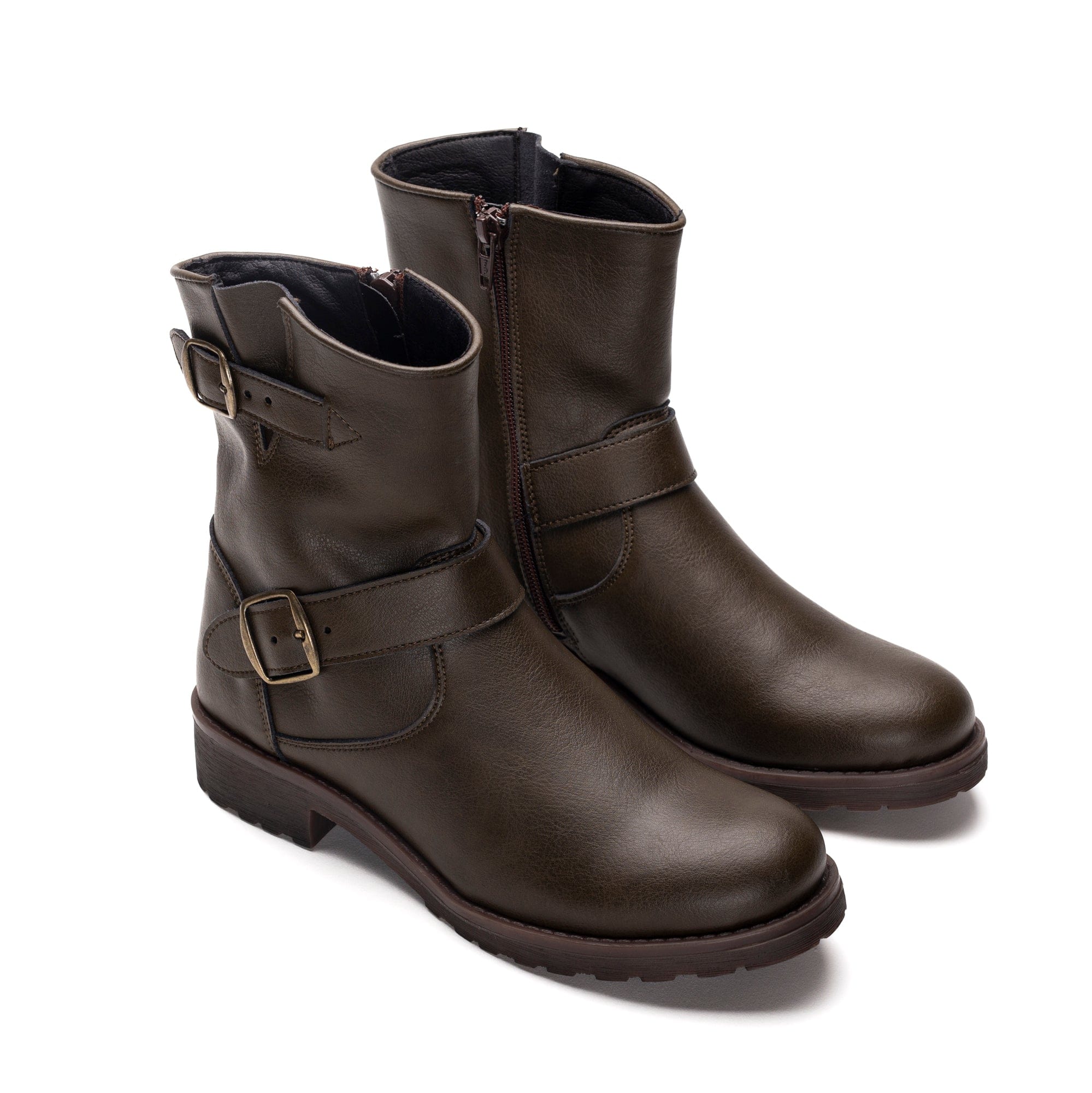 Odet Vegan Leather Biker Boots for Women - Eco-Friendly Green Motorcycle Boots | Perfect for Riding, Casual Wear & Street Fashion