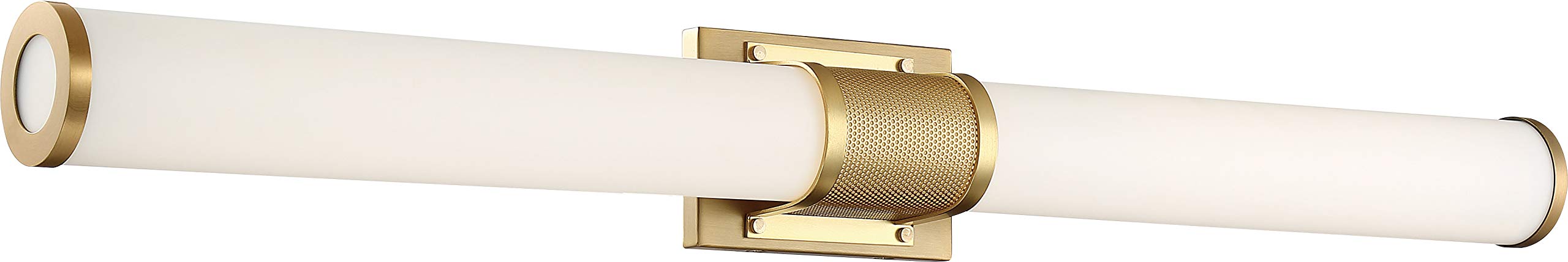 Nuvo 62/1603 LED Vanity Mirror - Brushed Brass Finish with Frosted Lens, Gold Accent - Perfect for Bathroom Makeup & Shaving Lighting
