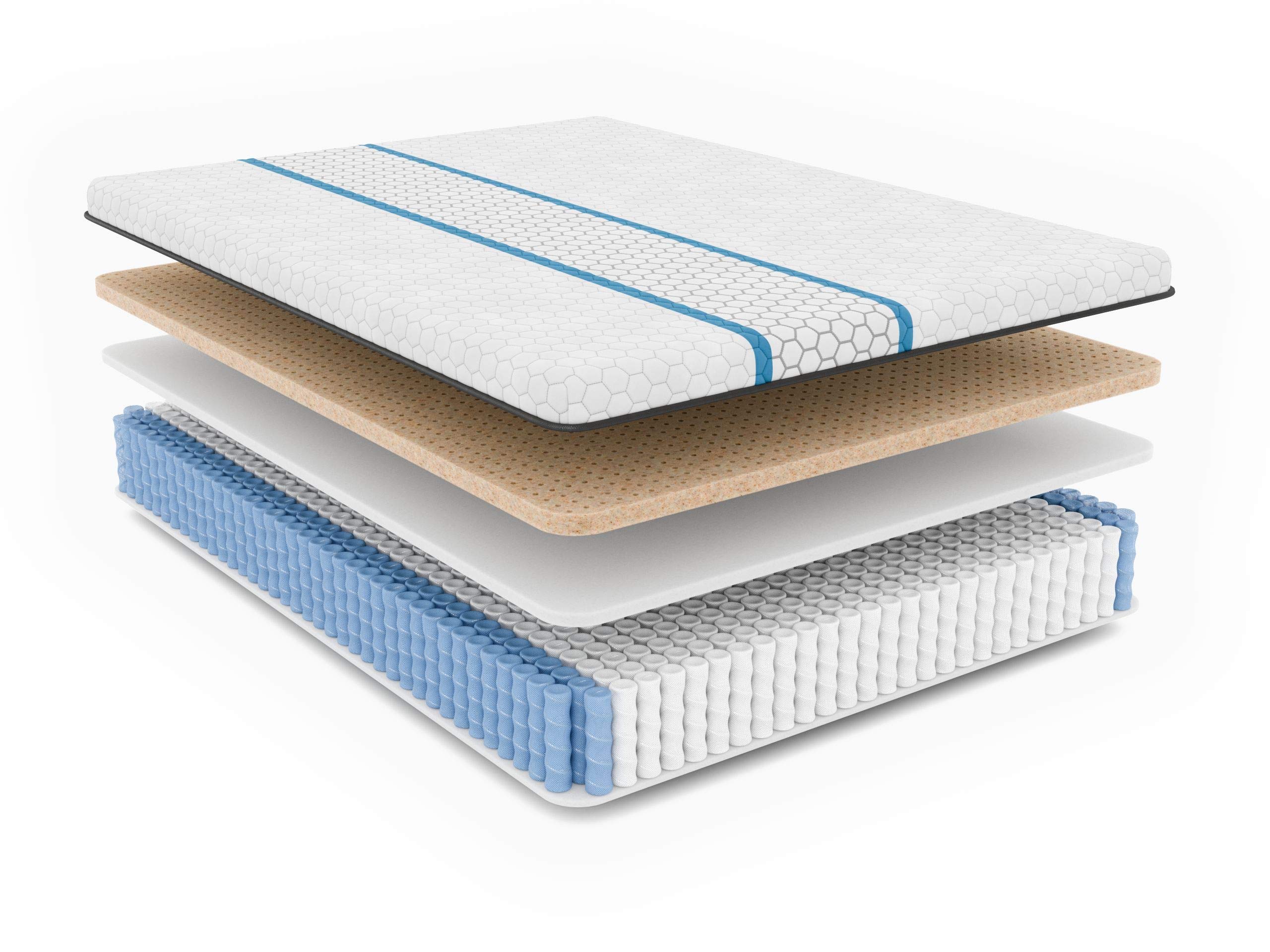 EquaLite Plus 12-inch Copper Cooled Hybrid Mattress - Medium Firmness, California King Size - Pressure Relief & Temperature Regulation for Restful Sleep