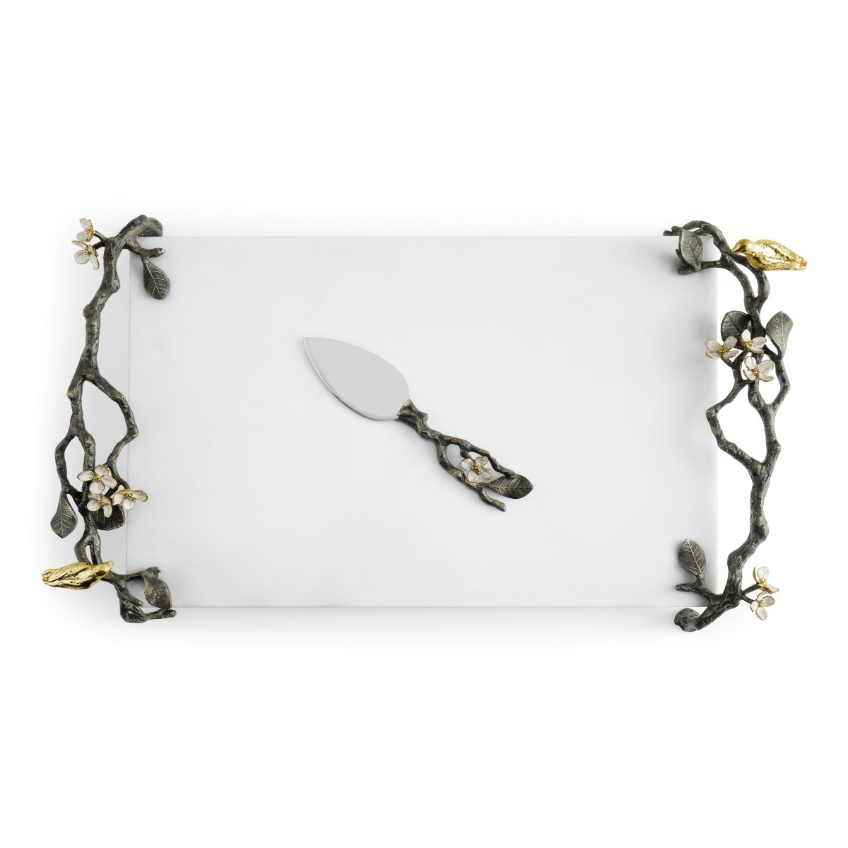 Lovebirds Cheese Board Set with Knife - Perfect for Romantic Picnics, Anniversaries & Valentine's Day Gifts