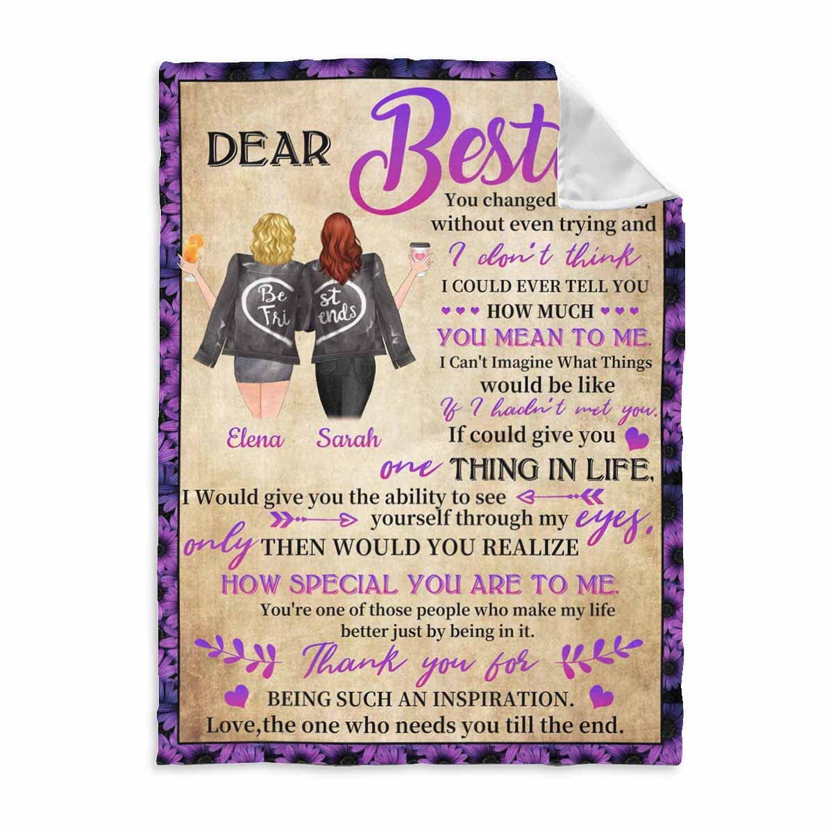 MyPupSocks Personalized Blanket - Custom Best Friend Birthday Gift for Women & Girls - 50x60 Soft Fleece Throw - Long Distance Friendship Keepsake - Perfect for Christmas, Anniversaries & Special Occasions - Cozy Home Decor & Thoughtful Present