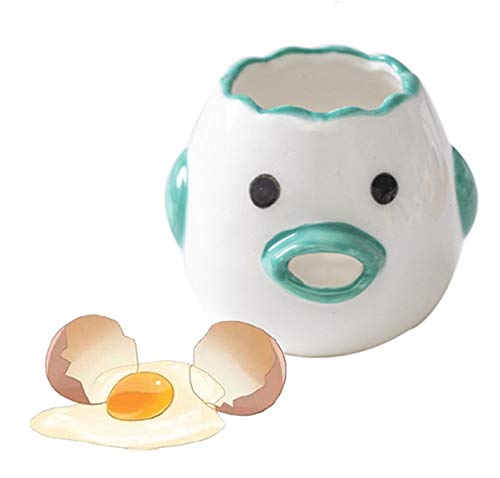 Upgraded CCOO Ceramic Egg Separator - Cartoon Egg Yolk White Separator Filter for Baking & Cooking | Perfect Kitchen Gadget for Cake Making, Breakfast Prep & DIY Desserts (Green)