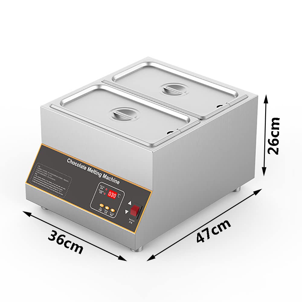 Professional 500W Digital Electric Chocolate Melting Pot - 20Lbs Stainless Steel Chocolate Tempering Machine with Dry Burn Protection - Commercial Chocolate Warmer & Fondue Maker for Bakeries, Candy Shops, Home Use (4-Tank Capacity) - Perfect for Valentine's Day, Christmas Gifts & Party Dessert Making