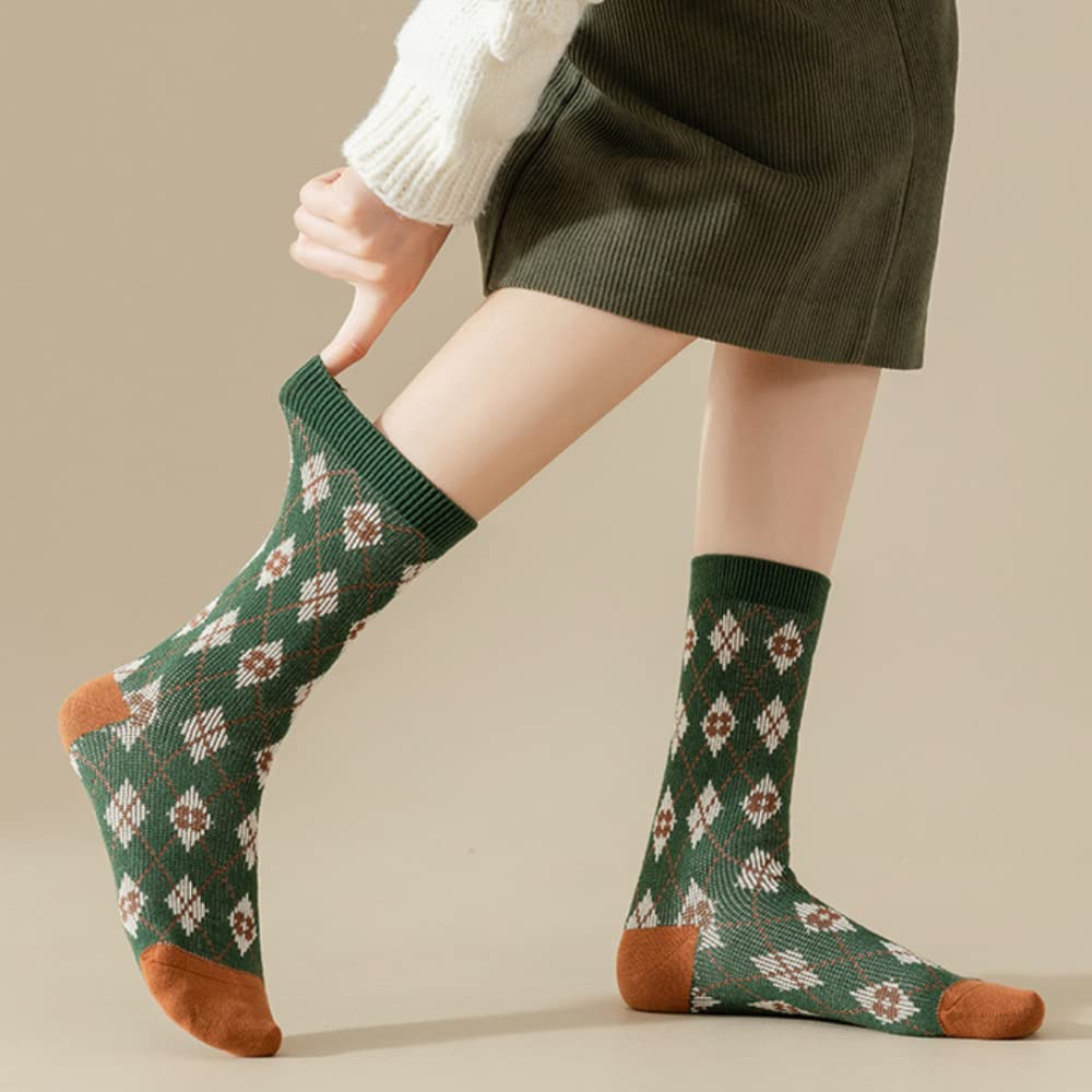Nigeiyeme Women's 3-Pair Socks Set - Cute Japanese Fashion Casual Crew Socks - Soft Warm Cotton Socks with Fun Designs - Perfect for Everyday Wear, Workout & Gifts