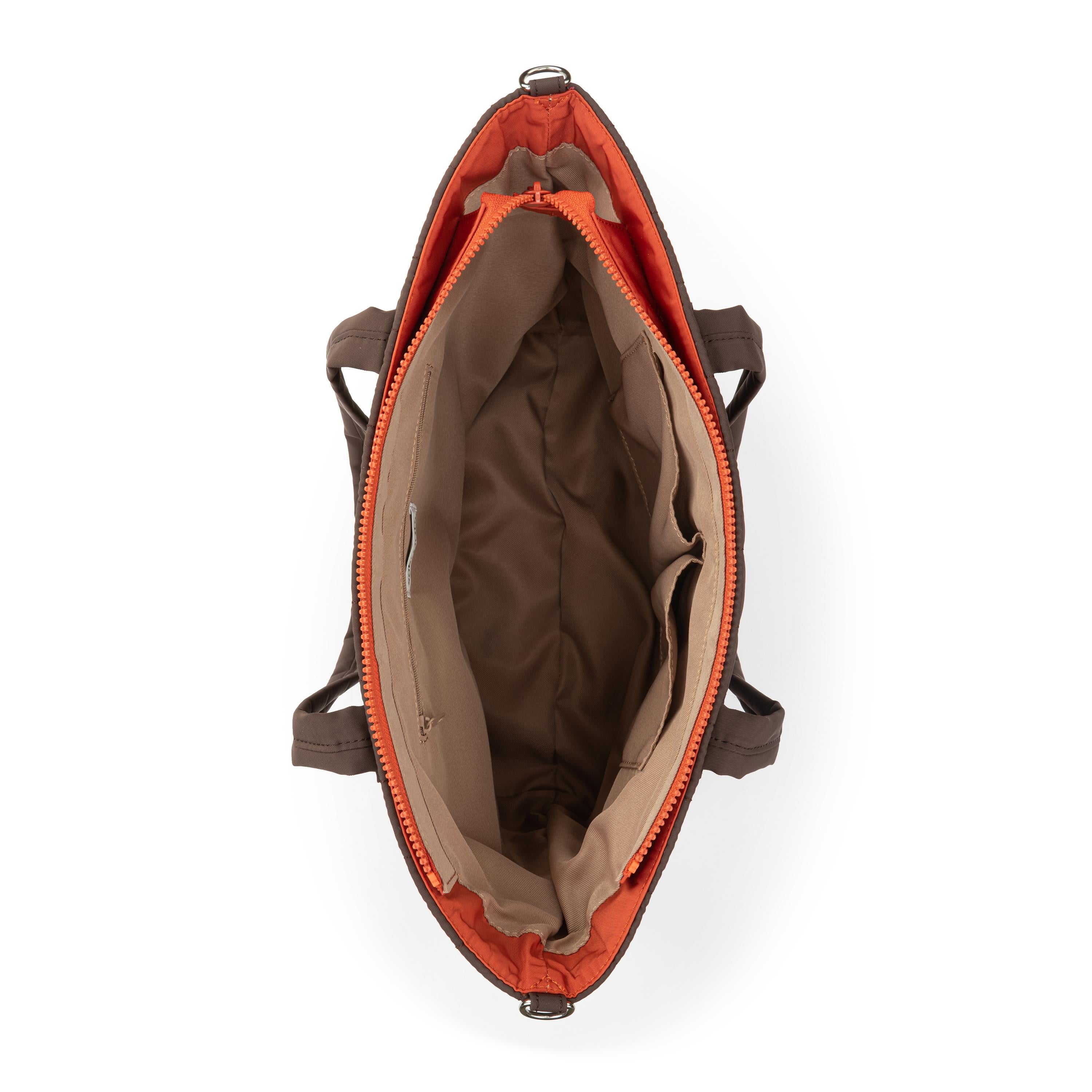Willow Shoulder Tote Bag - Eco-Friendly Twill Fabric in Mahogany Woven Quilted Design - Perfect for Work, Travel & Everyday Use