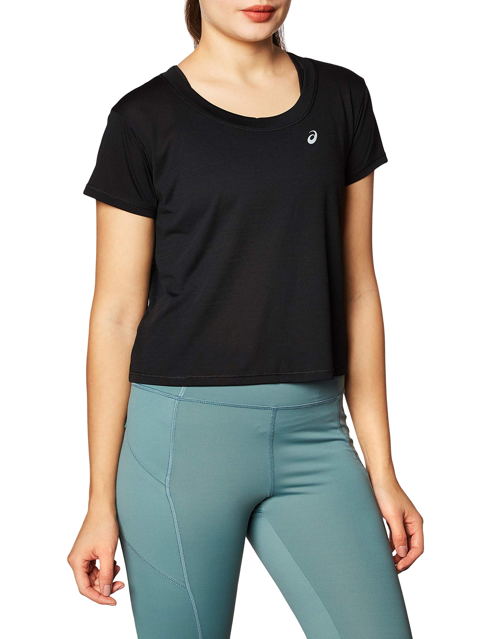 ASICS Women's Race Crop Short Sleeve Running Top - Lightweight Moisture-Wicking Athletic Shirt for Marathon, Gym & Outdoor Workouts