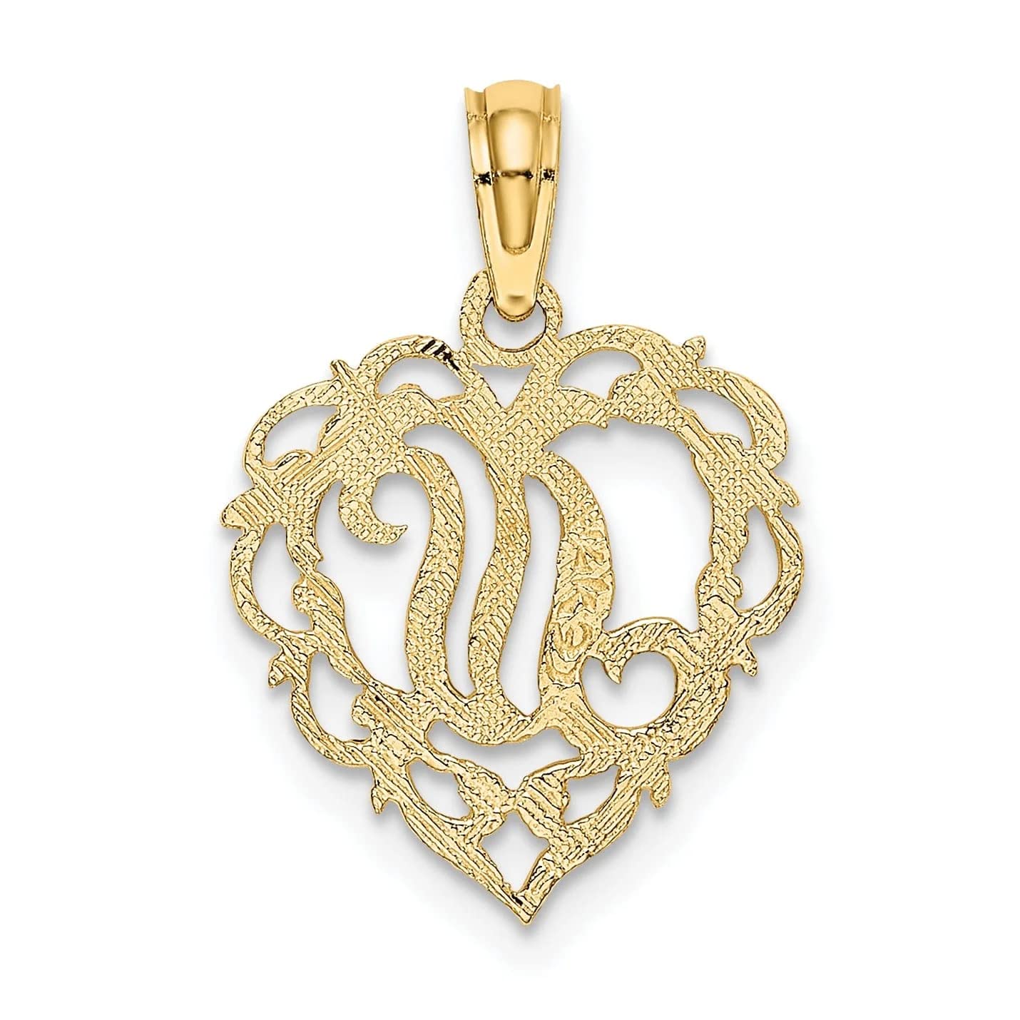 14K Yellow Gold Heart-Shaped Initial 