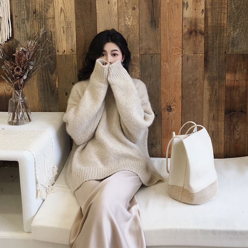 Vintage Loose Knit Pullover Sweater for Women - Cozy Autumn & Winter Retro Style Outerwear - Perfect for Casual Outfits, Layering, and Cold Weather Fashion