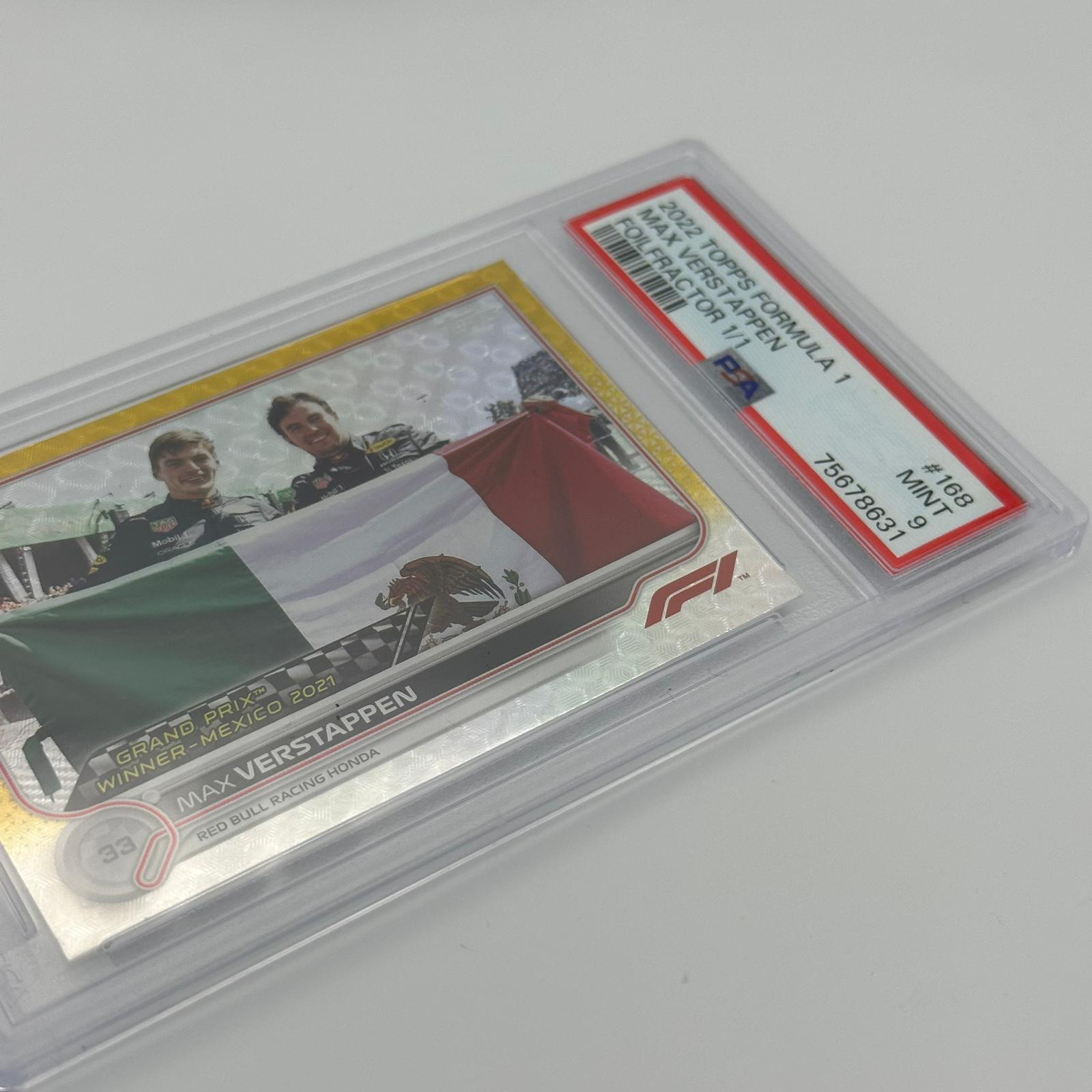 PSA 9 1/1 Max Verstappen Grand Prix Winners #168 Foilfractor Trading Card - Rare Collectible for F1 Fans, Sports Memorabilia Enthusiasts & Card Investors (Perfect for Display, Gifts or Portfolio)
