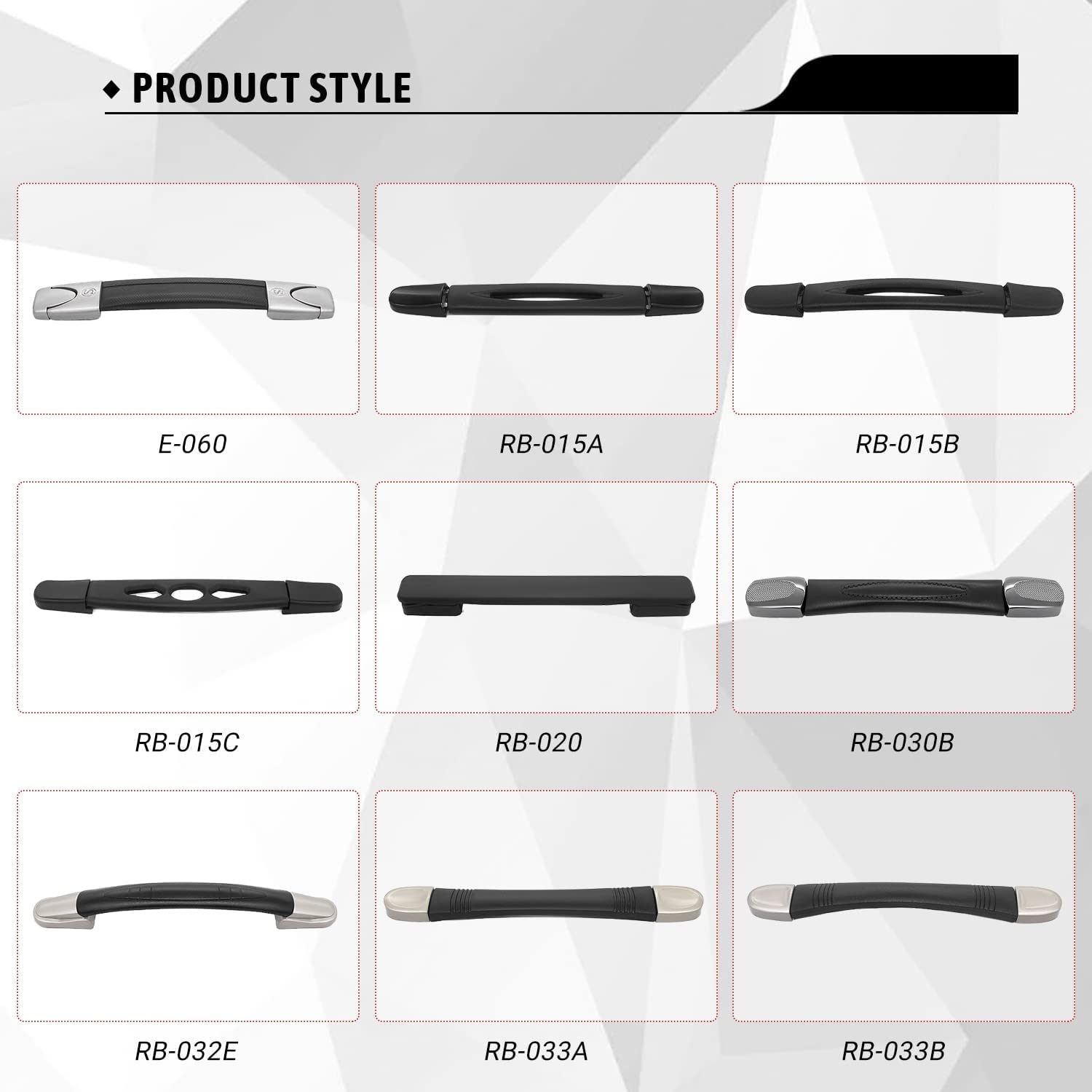 Bettomshin 2-Pack Black Plastic Luggage Handle Replacement - 7.91