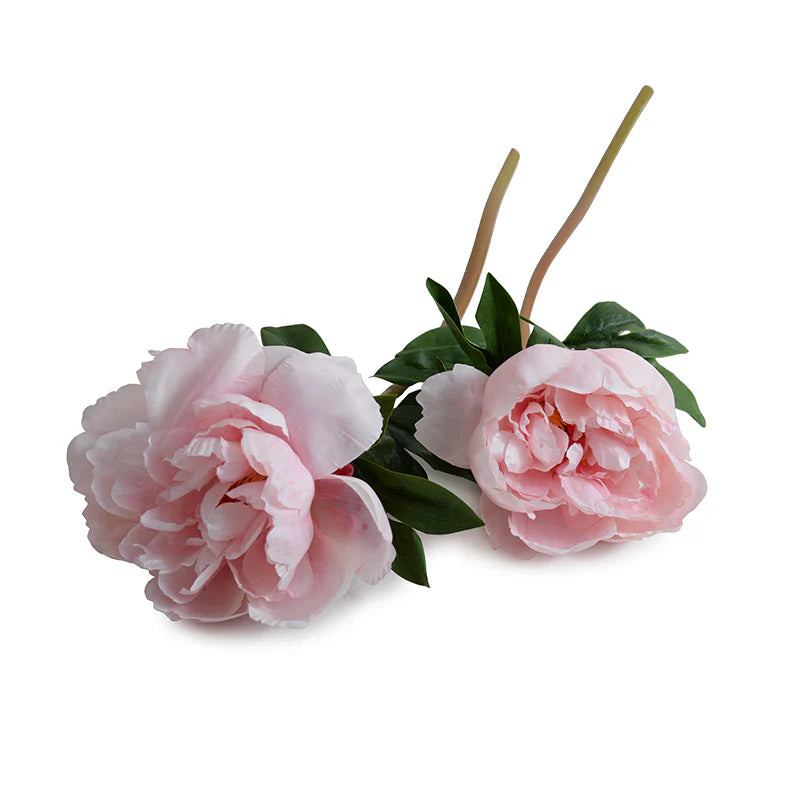 Artificial Peony Flower Stems with Realistic Leaves - Bulk Floral Stems for Wedding Bouquets, Home Decor, and DIY Centerpieces