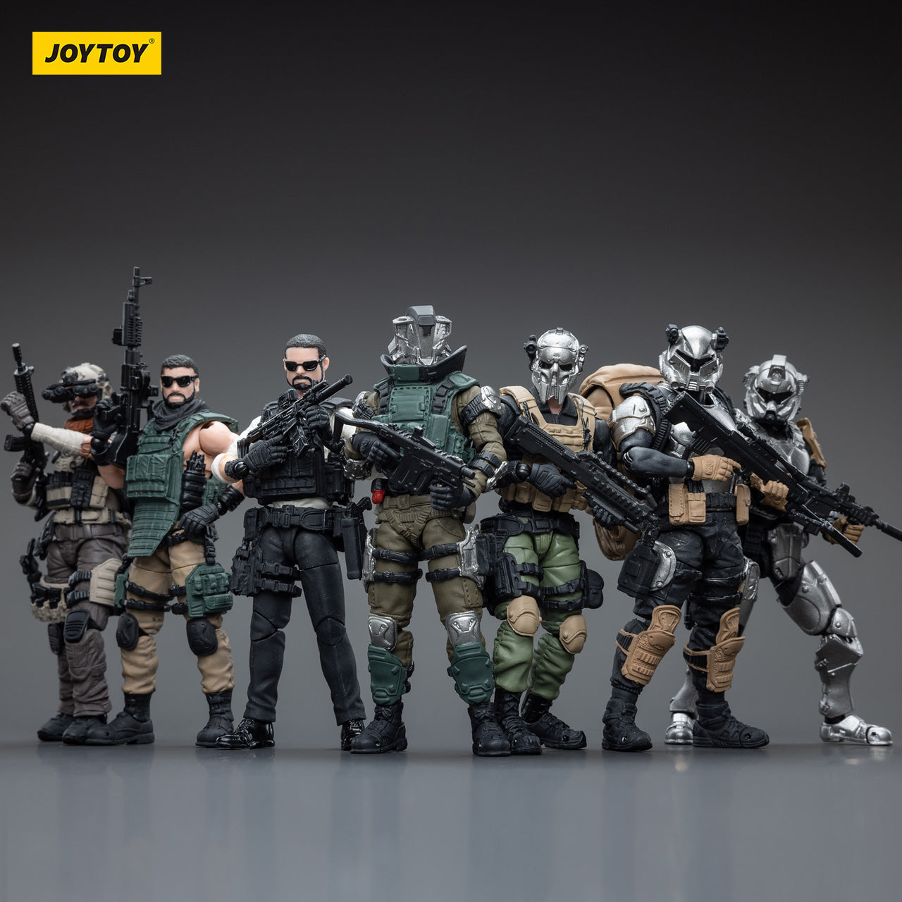1/18 JOYTOY 3.75 Inch Military Action Figures - Army Builder Promotion Pack (7PCS) - Perfect for Collectors, Diorama Displays & War Game Scenes