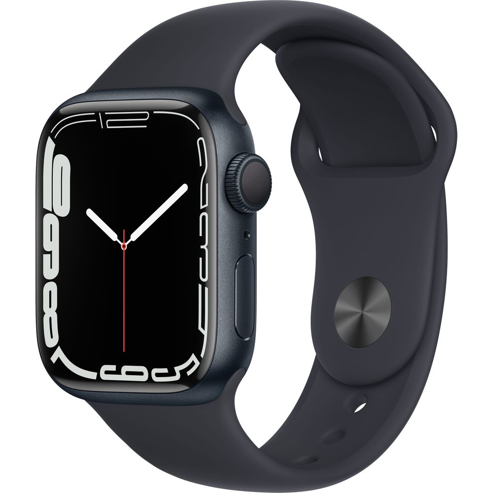 Apple Watch Series 7 (41mm) - Midnight Aluminum Case with Midnight Sport Band (MKMX3LL/A) | GPS Smartwatch for Fitness Tracking, Heart Rate Monitoring & iPhone Connectivity | Perfect for Workouts, Running & Daily Wear