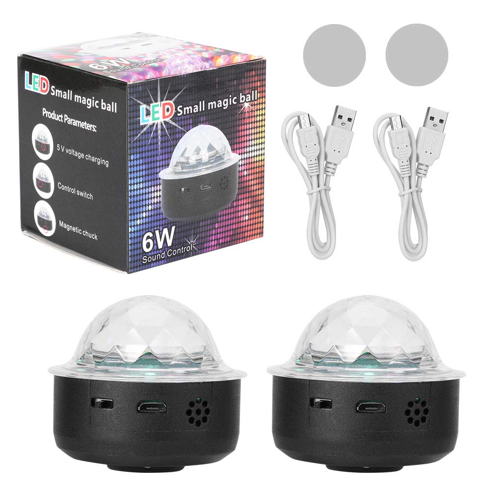 Zerone Mini Music Light - Rechargeable RGB LED Light with Voice Control & Magnetic Charging, Self-Propelled for Home Decor, Parties, Gaming Setup (Black) | Blue/Red Indicator Lights for Bedroom, DJ Events & Mood Lighting