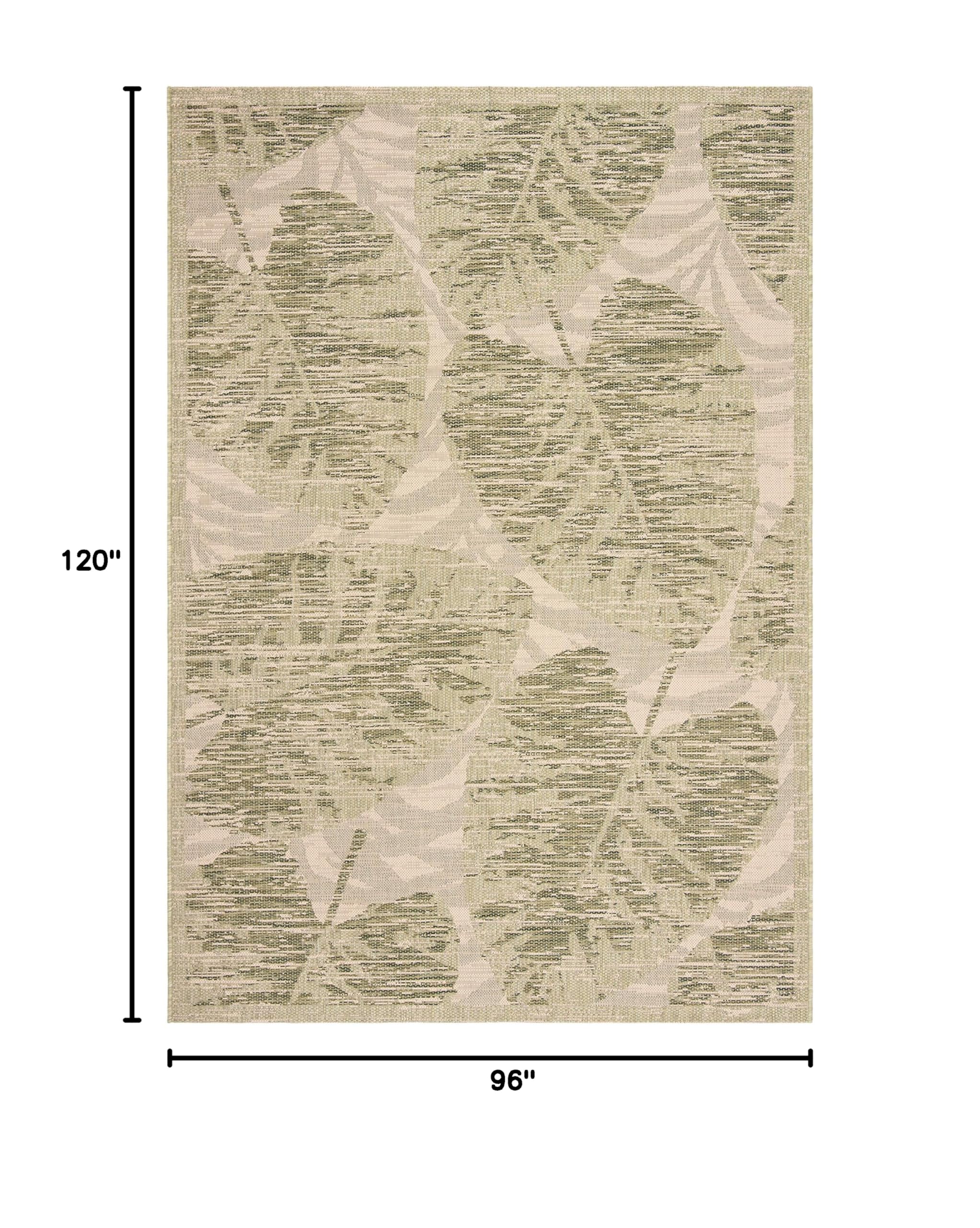 SAFAVIEH Courtyard Collection 8' x 10' Green/Beige Indoor Outdoor Waterproof Rug - Easy to Clean, Stain Resistant Area Rug for Patio, Backyard, Mudroom, Porch & Deck (Model CY7556)