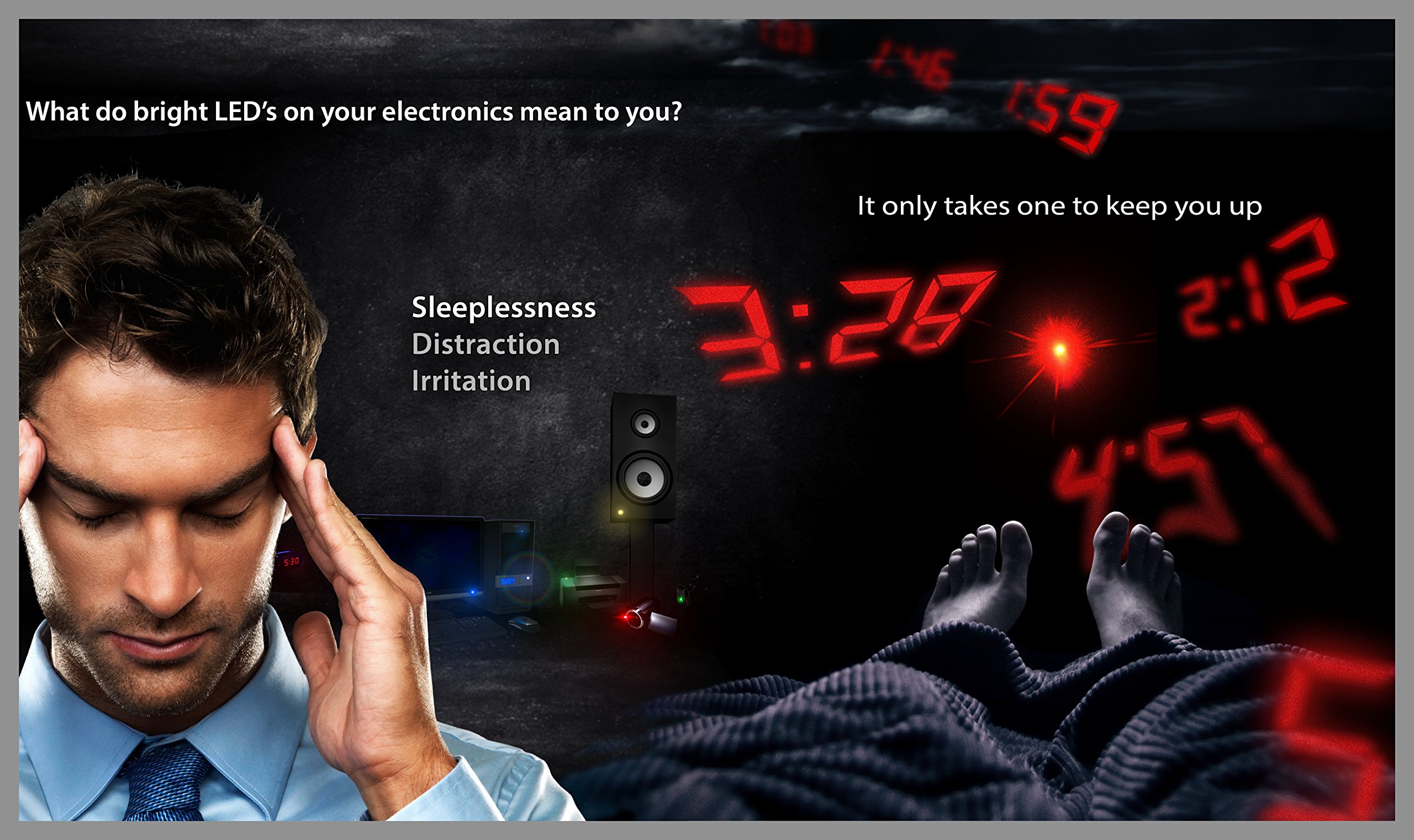 LightDims Original Strength Light Dimming Sheets - Customizable Medium Size for Alarm Clocks, Electronics & Appliances | Reduces Light by 50-80% | Minimal Packaging | Perfect for Bedrooms, Offices & Nighttime Use