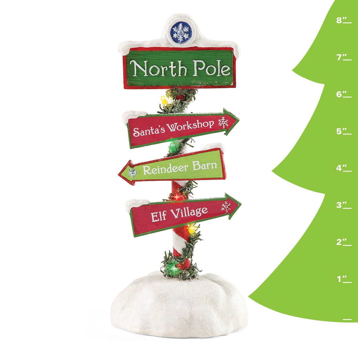 Department 56 Possible Dreams Santa's North Pole Sign - Christmas Village Decoration for Holiday Displays & Winter Wonderland Scenes